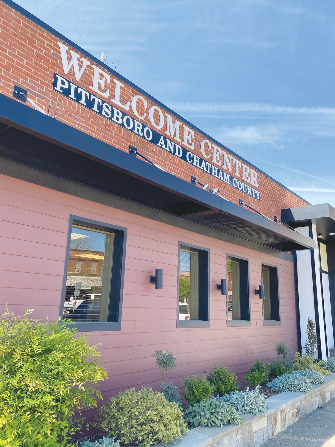 The Welcome Center in Pittsboro is located downtown, adjacent to the traffic circle and historic courthouse.